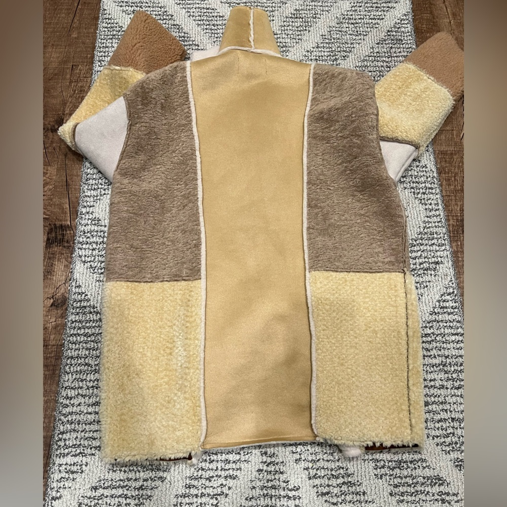 Front‎ Row Shop Patch Teddy Jacket Coat Cozy Western Sherpa - Picture 2 of 10